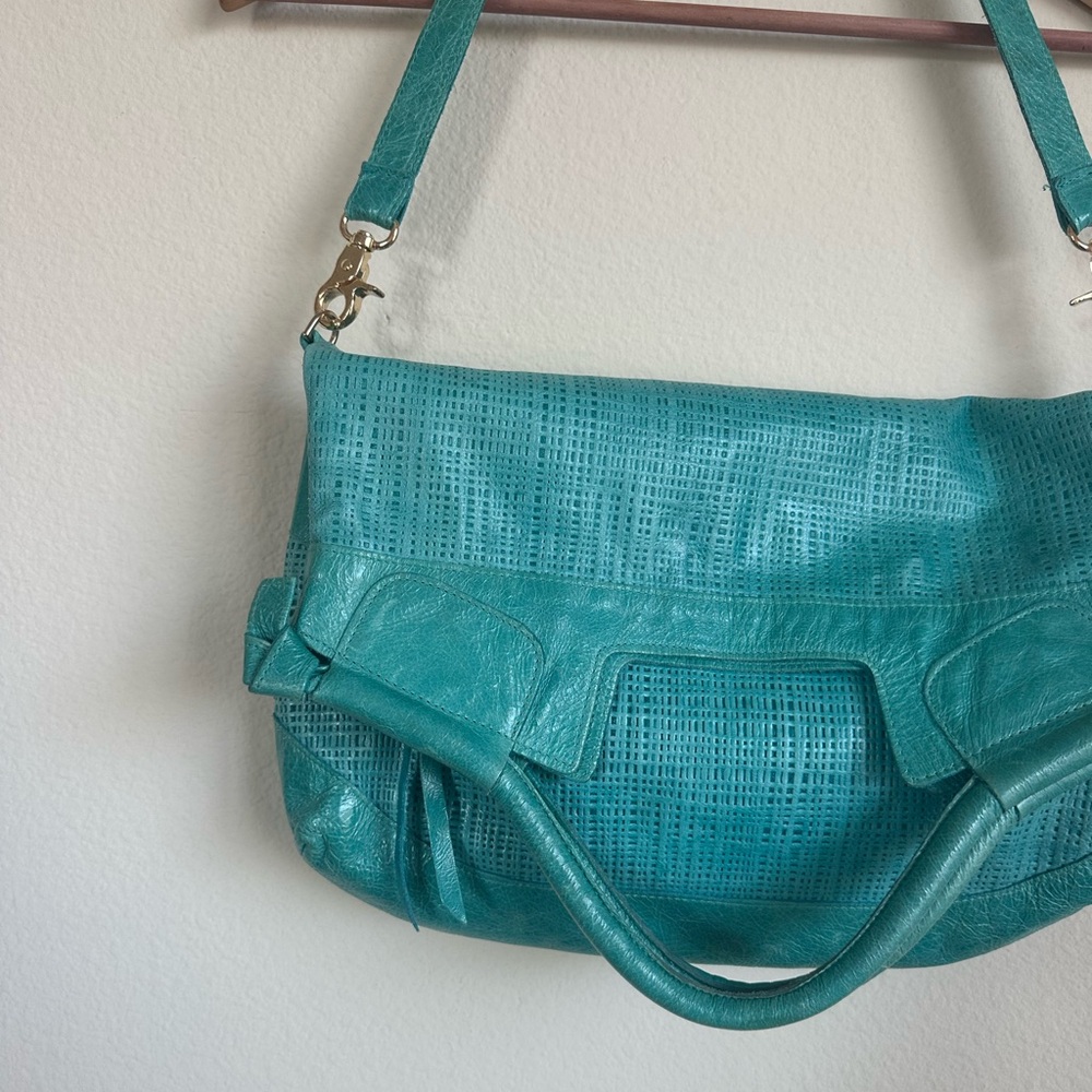Foley & Corinna Mid City Turquoise Leather Convertible Bag - Picture 5 of 14